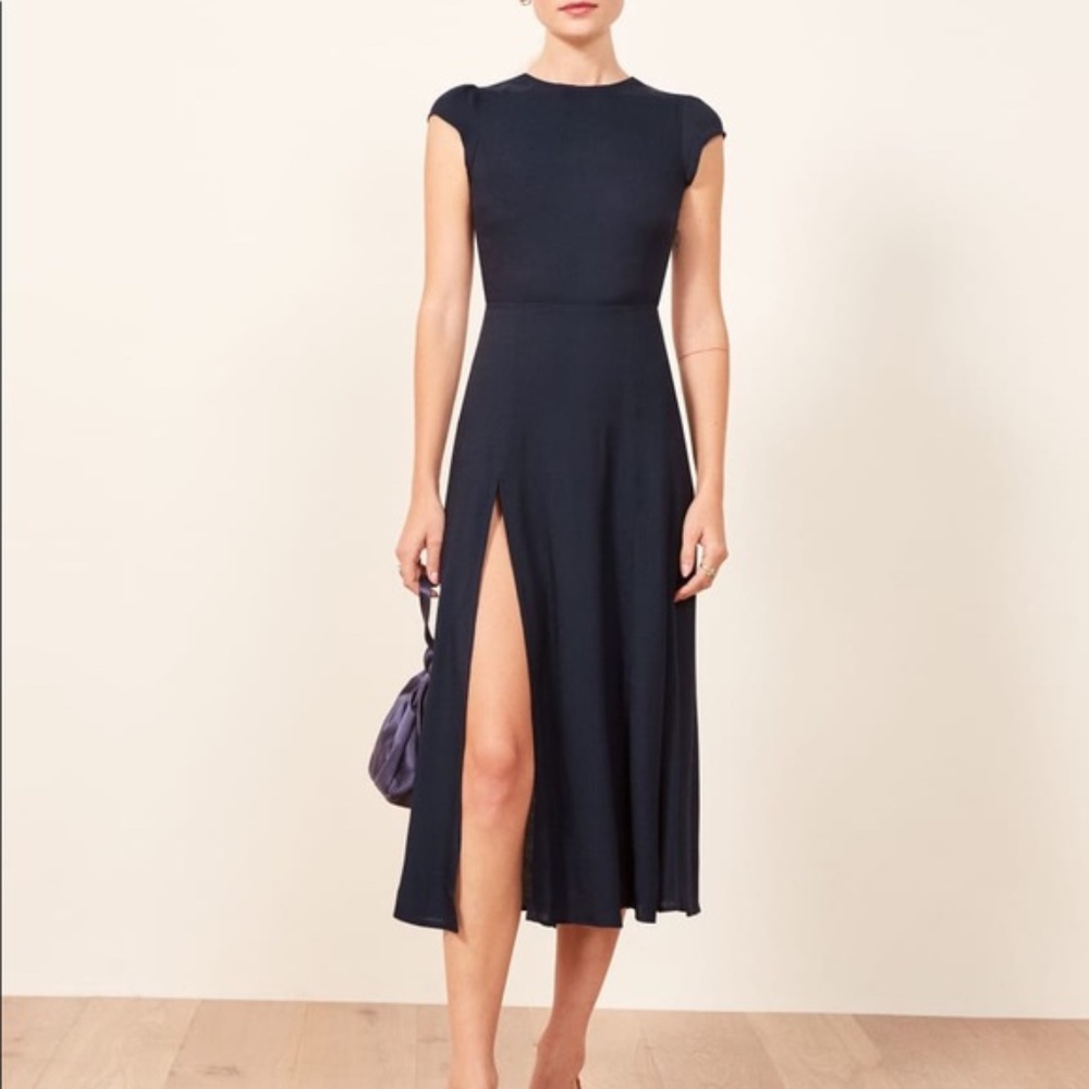 Reformation Navy Blue Dress